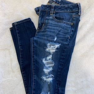 AE 360 Super Stretch Dark Distressed Jeans